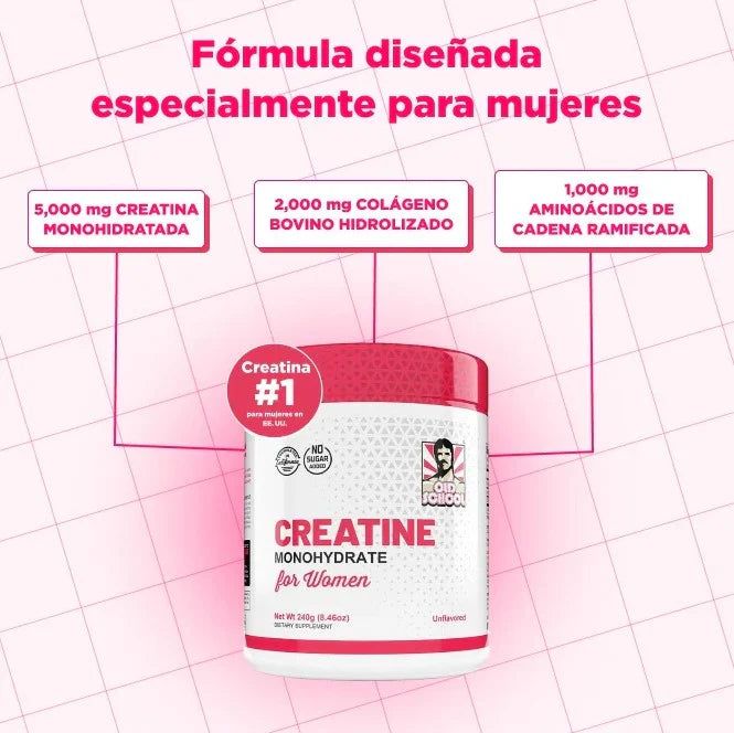 CREATINA MONOHIDRATADA PARA MUJERES +35 🌸💪