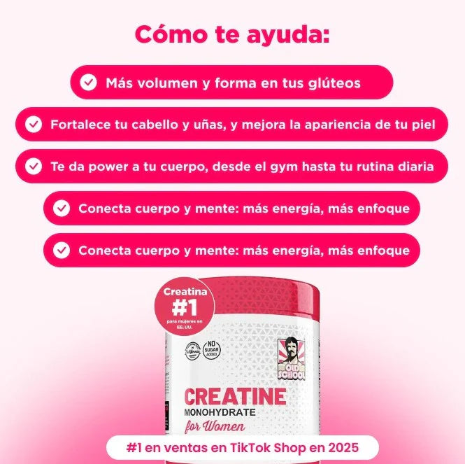 CREATINA MONOHIDRATADA PARA MUJERES +35 🌸💪